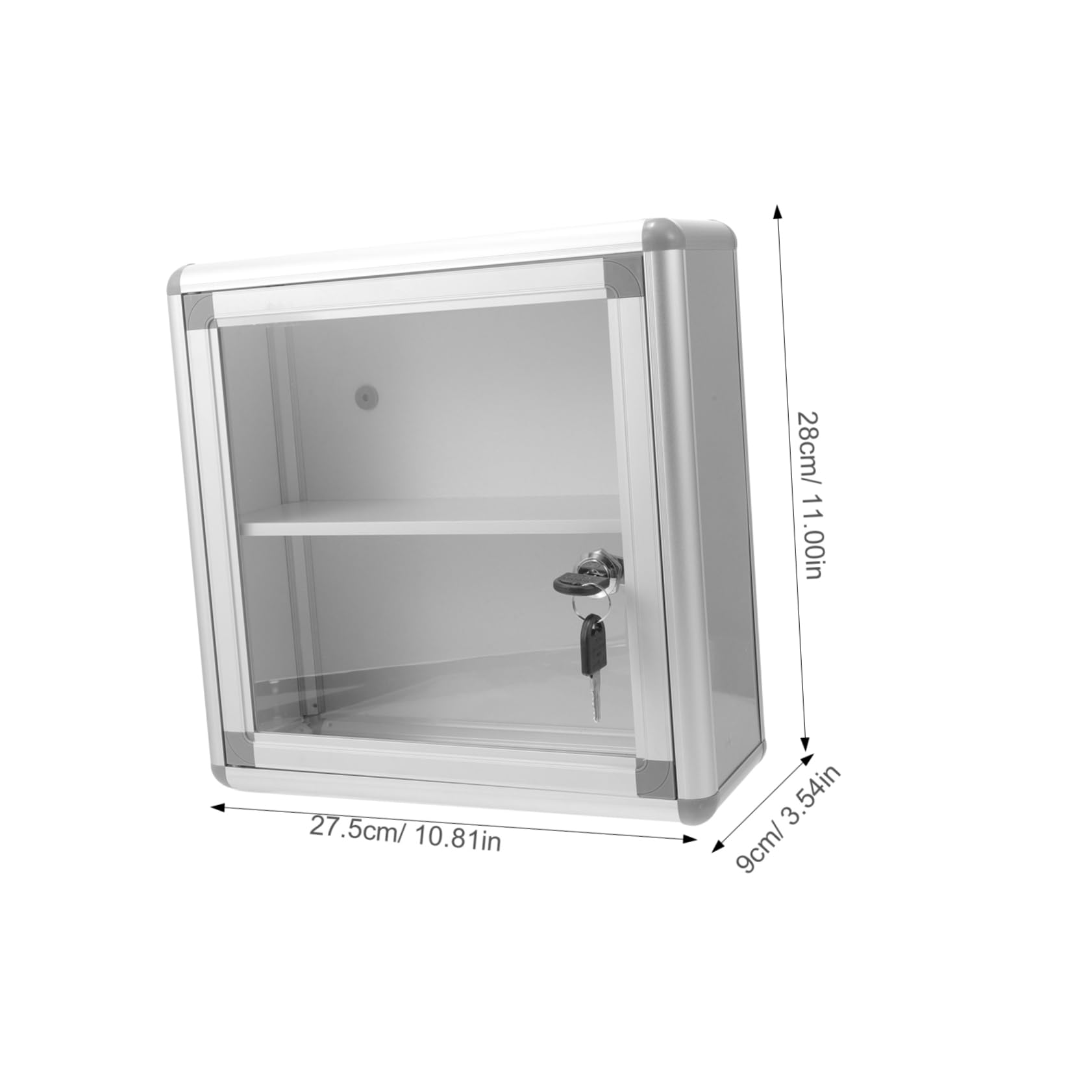 Botiquín de Primeros Auxilios Llave de Aleación de Aluminio, Pared | Plata, Almacenamiento Multifuncional, para Medicina y Objetos de Valor, Uso en Coche y Camping