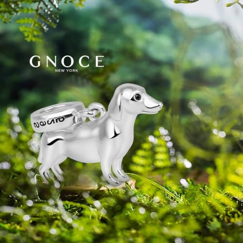 Image of GNOCE Pet Dog Bead Charm for Women,Silver Charms Necklace Bracelet for Her, Jewelry Gift