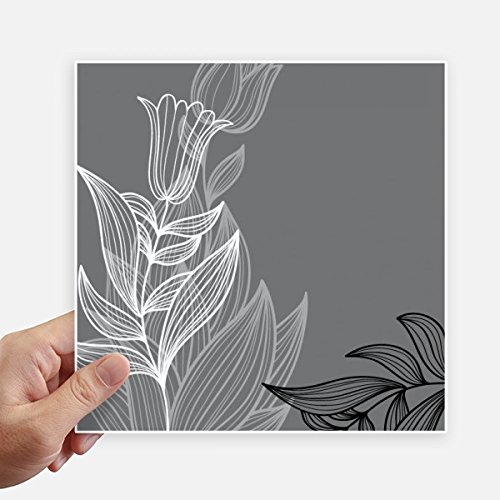 Autocollant fleurs colorées art du grain format carré 20cm 4 pièces