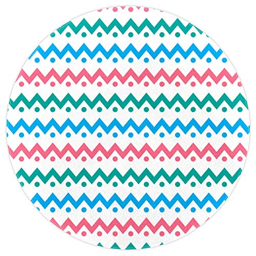 Tapis rond antidérapant et doux en polyester multicolore 120cm de diamètre