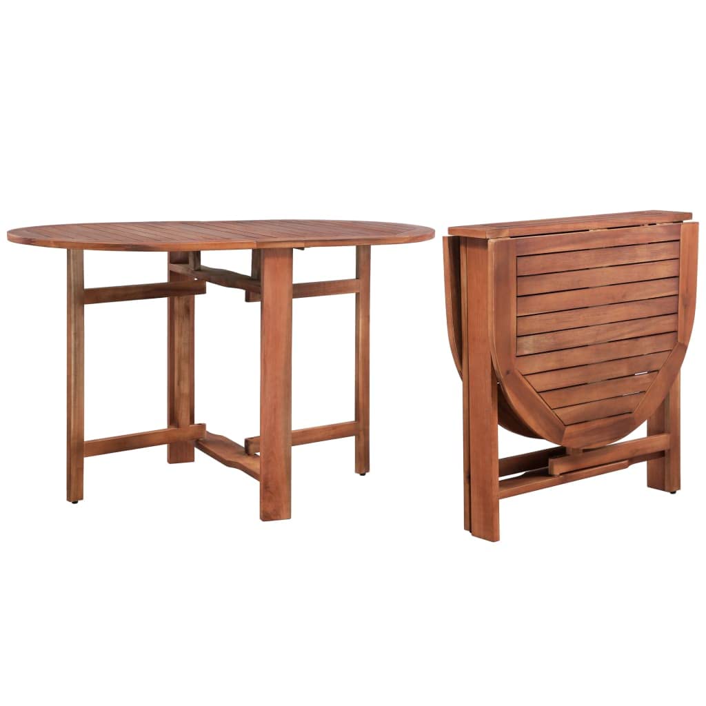 vidaXL Acacia Mesa Jardín Plegable Oval Madera Mesita Auxiliar Terraza Patio
