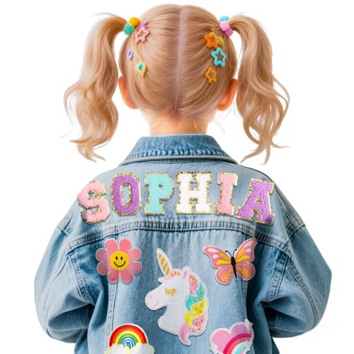 Personalized Kids Denim Jacket with Names, Custom Easter Gifts for Kids Toddlers, Custom Girls Boys Jean Jackets Clothes for 1-8 Years