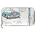 Produktbild Leder Zip Around Kartenhalter Handtasche Clutch Bag Vintage Paris Eiffelturm Auto Brieftasche, Weiches Leder Zip Around Kartenhalter Große Reisetasche Clutch Bag