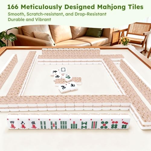 American Mahjong Tile Set con 166 fichas acrílicas y bolsa miniatura 7