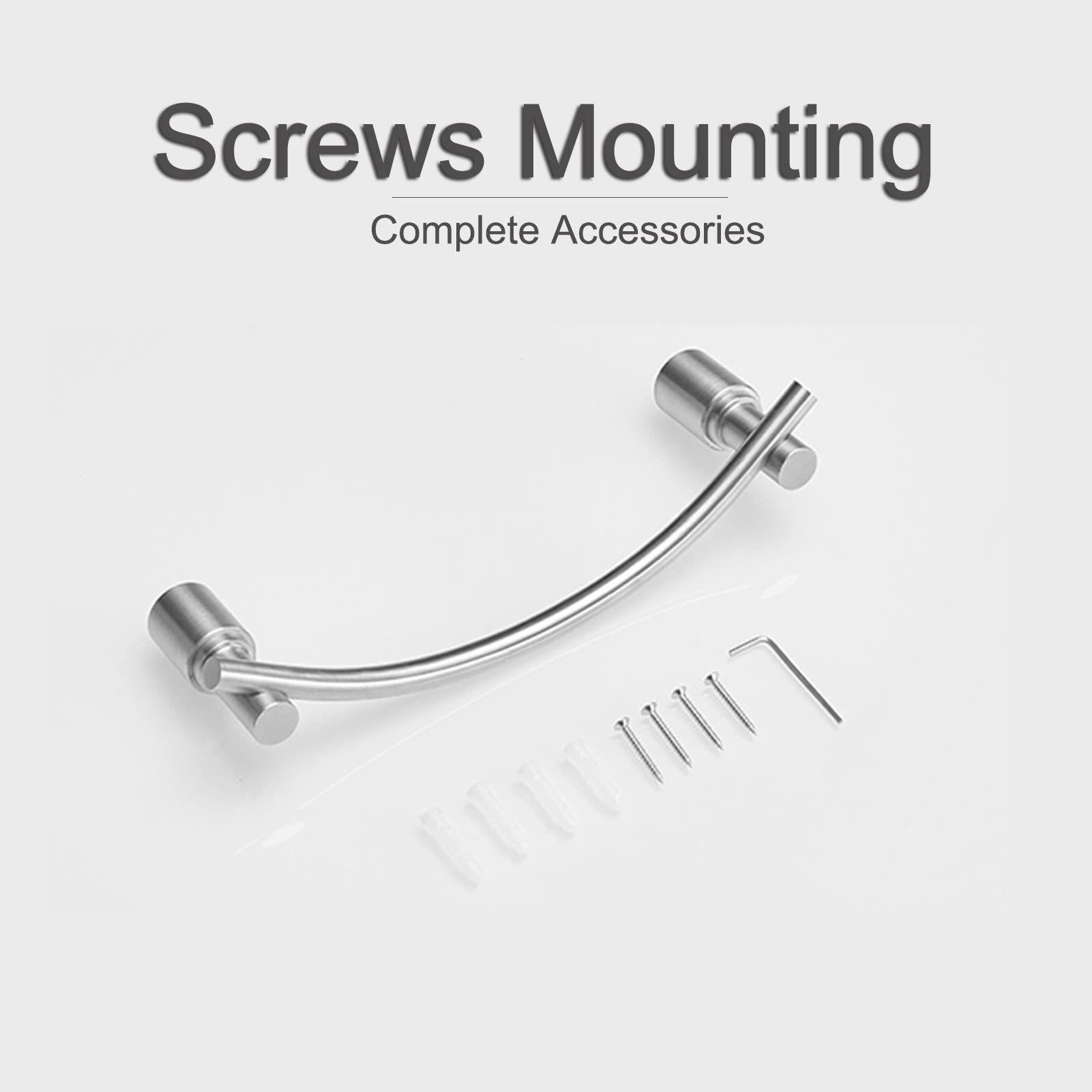 Toallero Individual, Toallero Montado en la Pared para Accesorios de Baño Y Cocina, Acero Inoxidable con Acabado Plateado Cepillado