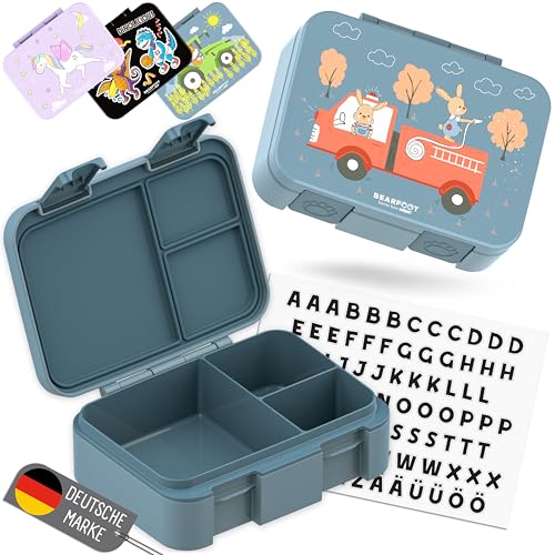 BEARFOOT Bento Box COMPACT | BPA-freie Kinder Brotdose für Schule &...