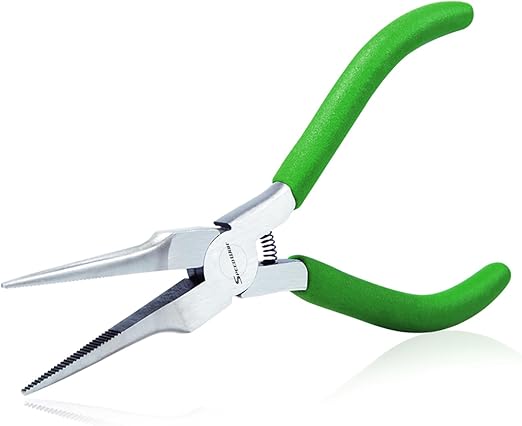 SPEEDWOX Mini Needle Nose Pliers Thin Serrated Jaw 4-1/2 Inches Small Long Nose Pliers Micro Precision Wire Looping Fine Chain Nose Plier Professional Jewelry Making Tool Beading Hobby Craft Supplies