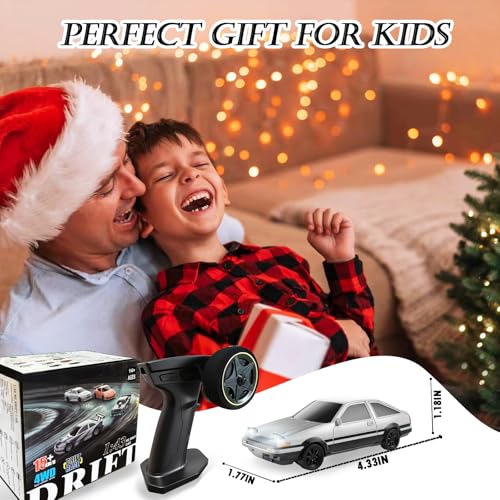 Image of 1 /43 Mini RC Drift Car with Gyroscope, 2.4GHz 4WD Full Proportional High Speed Micro Hobby RC Cars with Lights Racing Tires, Fast Small Remote Control Car, Toy Model Gift for Adults Kids Boys Girls