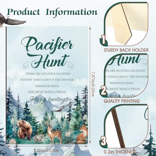 Image of Thyle 51 Pcs Let The Adventure Begin Pacifier Hunt Baby Shower Games Include Hunt Sign and 50 Acrylic Pacifiers for Adventure Awaits Baby Shower Game Decoration Gift Sets Gender Reveal Party Decor