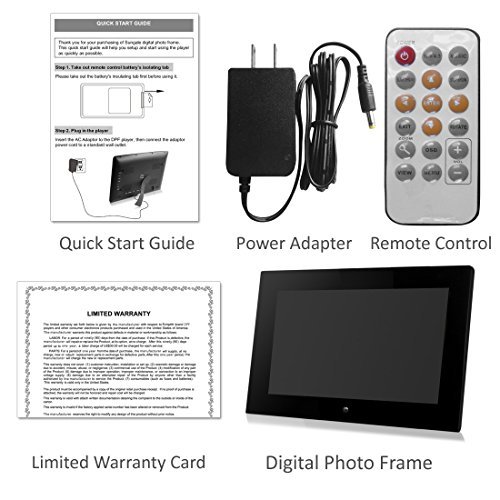 Sungale 14" Hi-Resolution Digital Photo Frame With Remote Control, Transitional Effects, Interval Time Adjust, Video Playback, Background Music, Photo Rotation, Calendar, Clock #TOP4