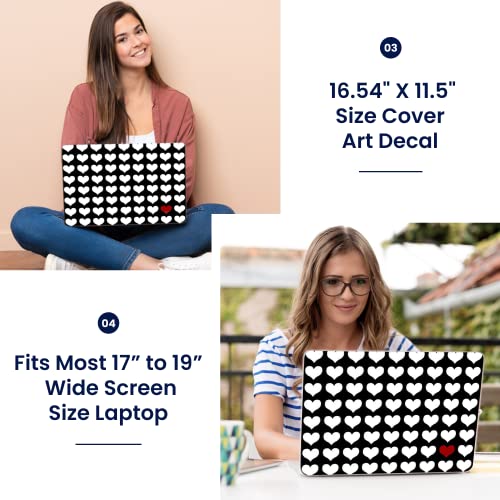Image of LSS 17 17.3 Inches Laptop Notebook Skin Sticker with 2 Wrist Pads - Reusable Cover Protector Vinyl Sticker Cover Decal Fits 17 inch - 19 inch HP Asus Acer - One in a Million Hearts Pattern