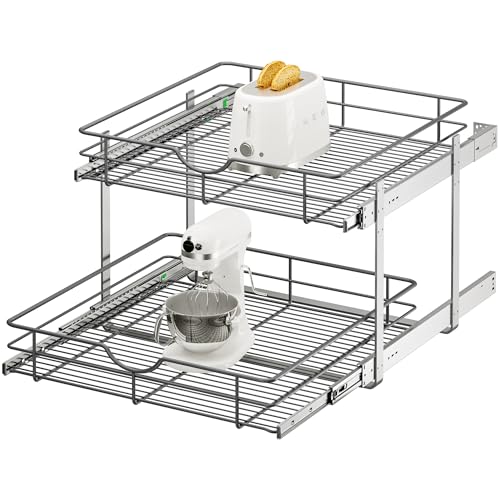 ALINE FURNITURE 2-Tier Pull Out Cabinet Organizer - 23