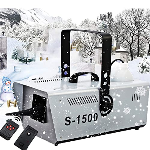 Máquina de nieve de 1500 W, con control remoto por cable y sin cables, para interiores y exteriores (1 unidad) miniatura 1