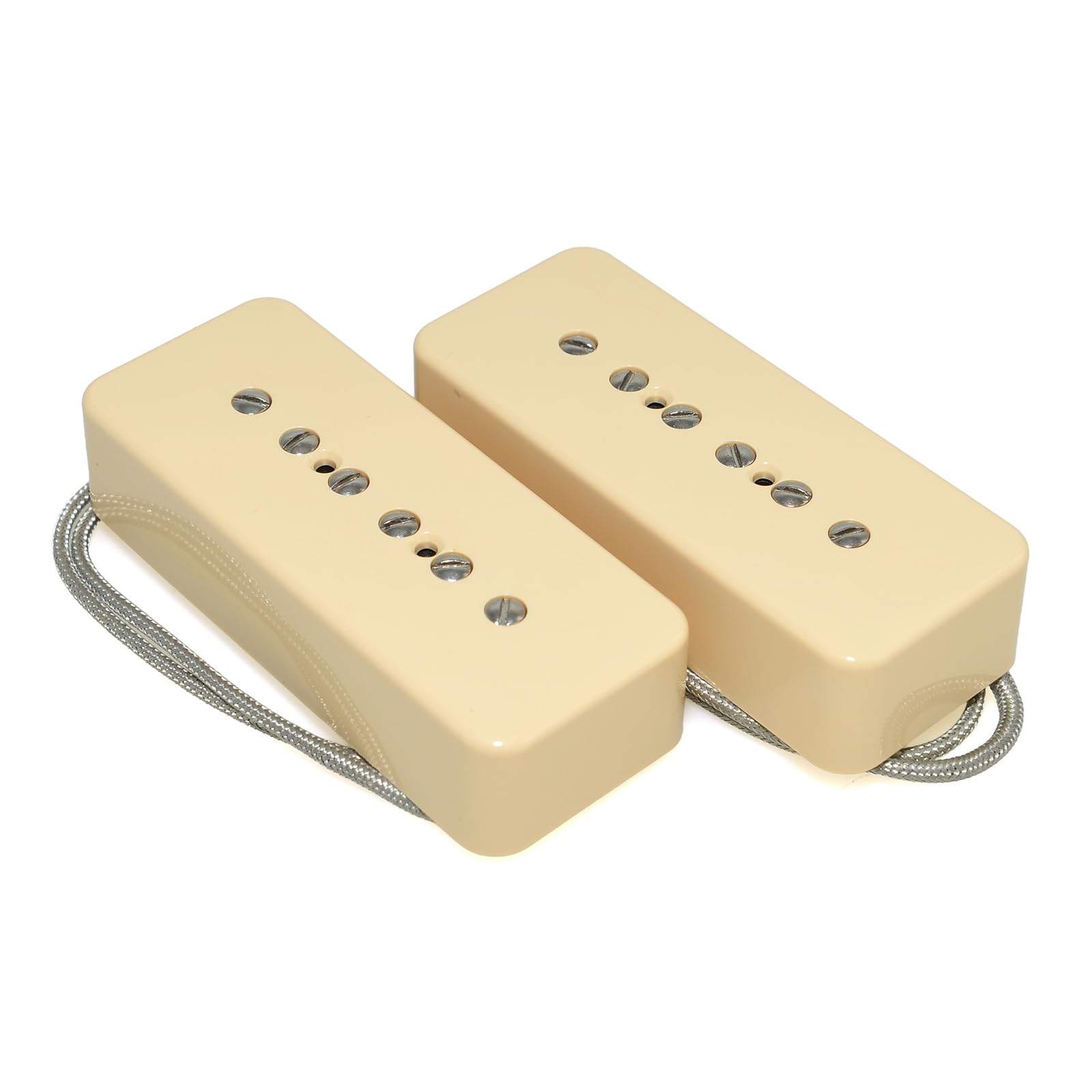 WAAAH Vintage P90 Alnico Micro de guitare électrique 5 aimants Overwound Nickel-Silver Baseplate Hot 90's Neck Bridge Pickups pour guitare électrique – Crème