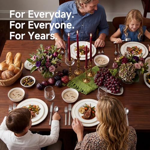 Image of KINGSTONE 24-Piece Silverware Set with Steak Knives, Flatware Set for 4, 18 /10 Stainless Steel Tableware Cutlery Set for Home Restaurant, Mirror Finish,Modern Design