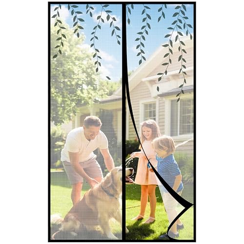 Image of Magnetic Screen Door, Door Screen Magnetic Closure-Keeps Bugs Out Let Breeze in, Heavy Duty Mesh - Pet and Kid Friendly, Works with Front Doors, Sliding Doors Fit Door Size 38 x 82 in