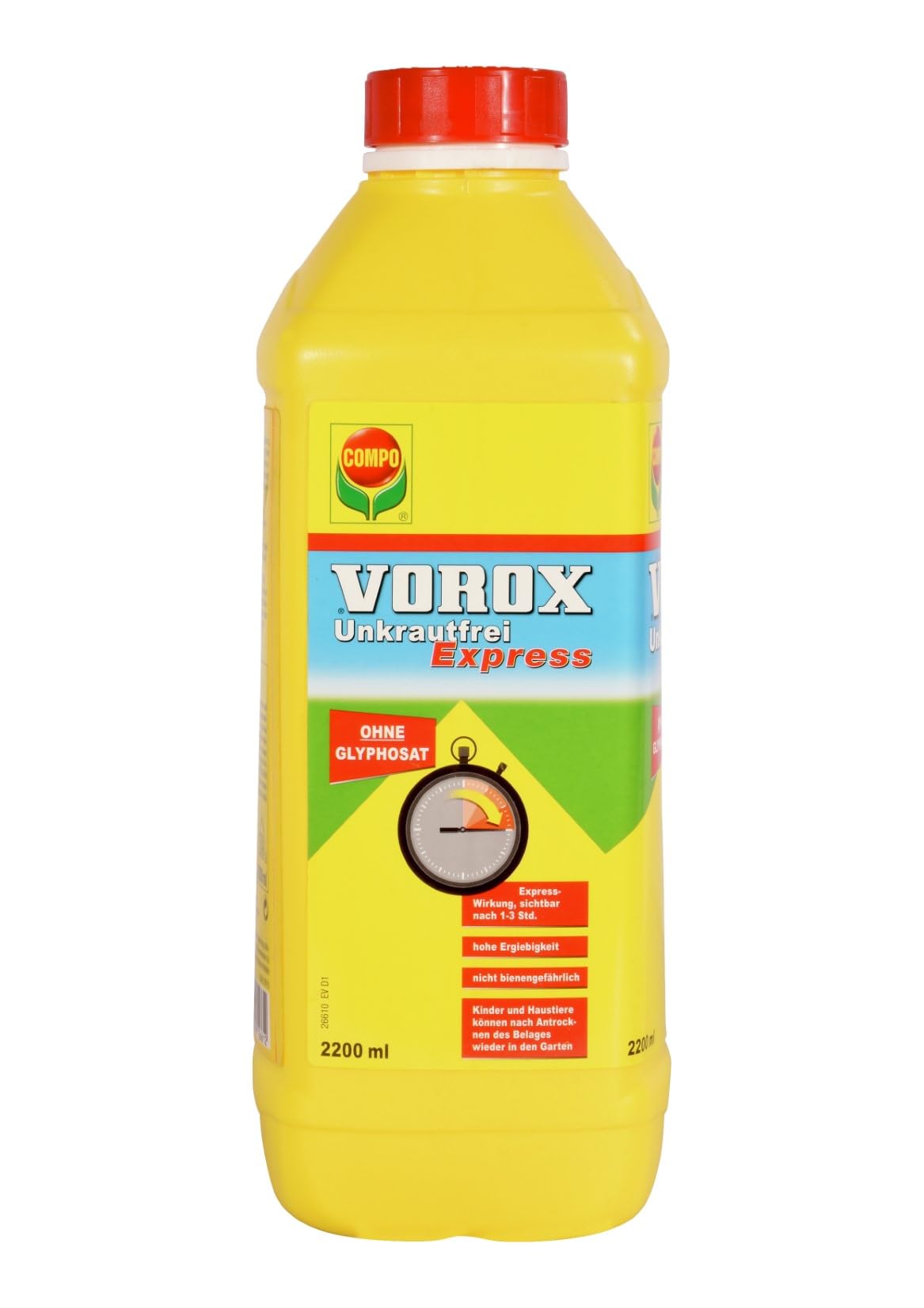 VOROX Unkrautfrei Express - Bekämpfung von Unkräutern an Zierpflanzen, Obst und Gemüse, wirkt gegen Algen, Moos und mehr als 50 Unkräuter - 2,2L Konzentrat - 4,85 Pfund