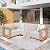 MIXPATIO Outdoor Patio Furniture Set, 4 Piece Outdoor Rattan Wicker Sofa Couch, Sectional Conversation Set with 10" Thick Waterproof Cushions for Deck Backyard Lawn