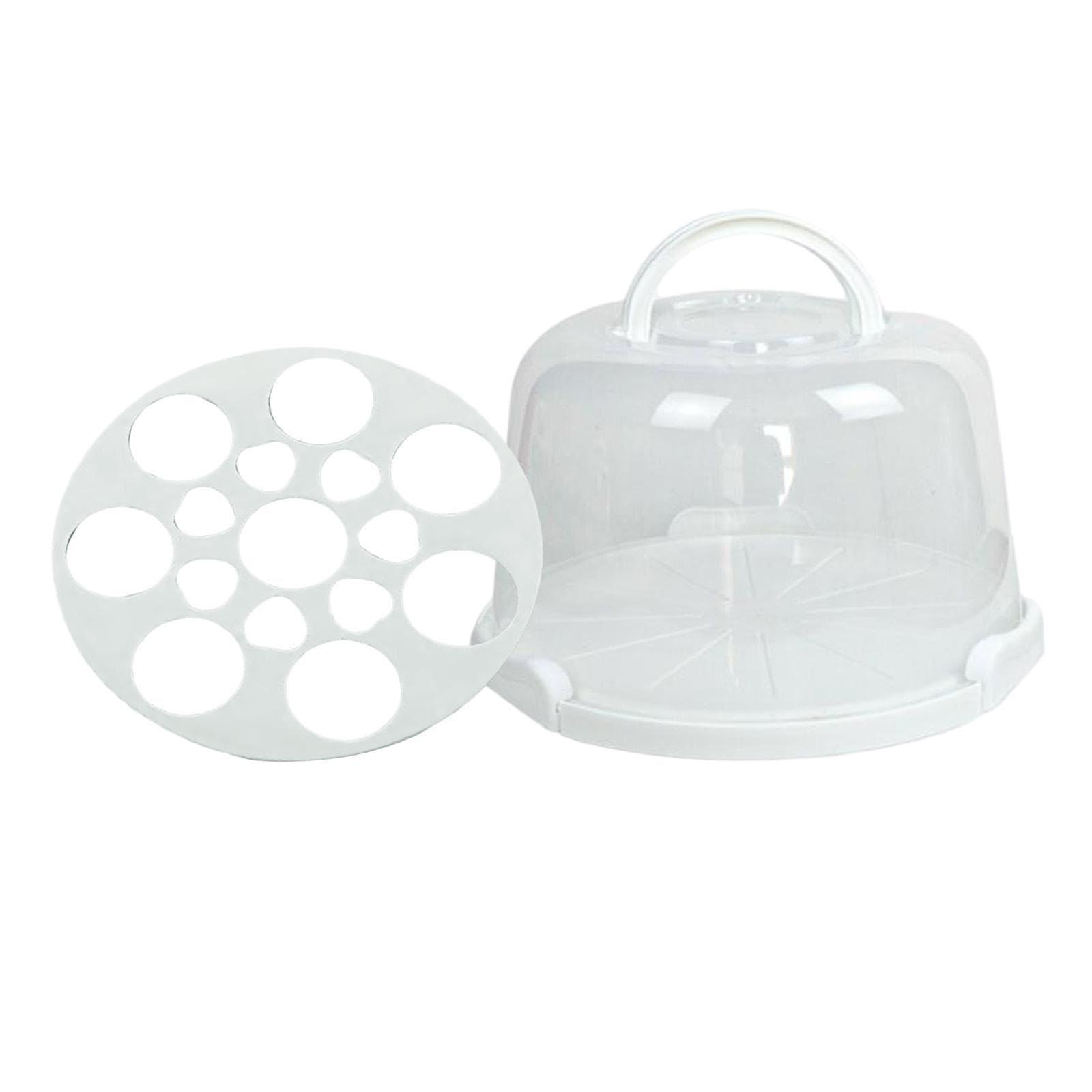 Soporte para Pasteles con Tapa Y Asa. Contenedor Multiusos para Pasteles, Bandeja para Servir Dulces con Cierre. Ideal para Fiestas, 8 Pulgadas con Rejilla, Individual