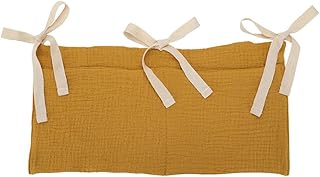 Hanging Baby Diaper Caddy Organizer, Diaper Stacker, Baby Crib Pocket with Straps Classified Storage Bag Organizer for Nursery Diapers Wipes Baby Essentials (Yellow)