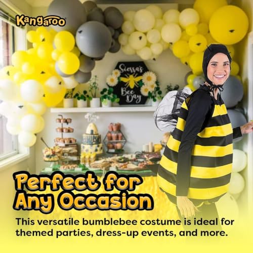 Kangaroo KM-10472 Bee Costume For Adults, Unisex Halloween Bee Adult Costumes, Honey Bee Costume Women thumb #3