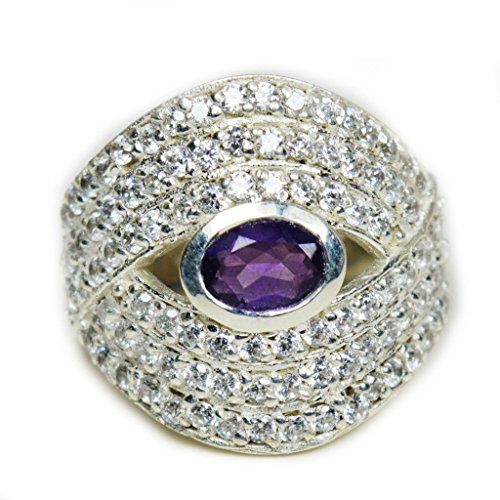 Bague améthyste violette en argent sterling pour sublimer vos tenues de soirée