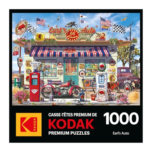 Image of RoseArt Kodak Premium Earl's Auto 1000 Piece Jigsaw Puzzle for Adults