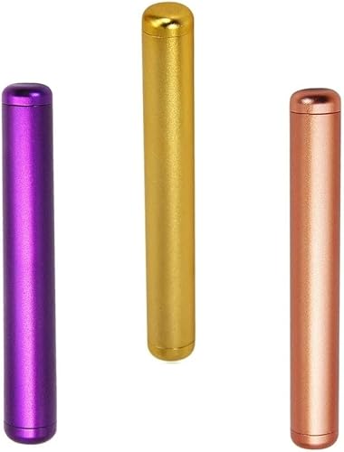 Soporte para tubo de almacenamiento contenedor de tubo de metal bolso de bolsillo ligero y portátil para viajes paquete de 3