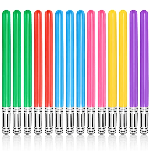 14 PCS Inflatable lightsaber - LIYDE Light Saber Sword Toys Party Bags Stocking Stuffers Favors Inflatable Swords for Star Wars Themed Party,Cosplay Party