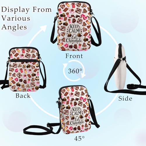 BWWKTOP Kawaii Chocolate Crossbody Bag Sweet Tooth Lover Gift Keep Calm And Eat Chocolate Shoulder Bag (Chocolate-XK B)3