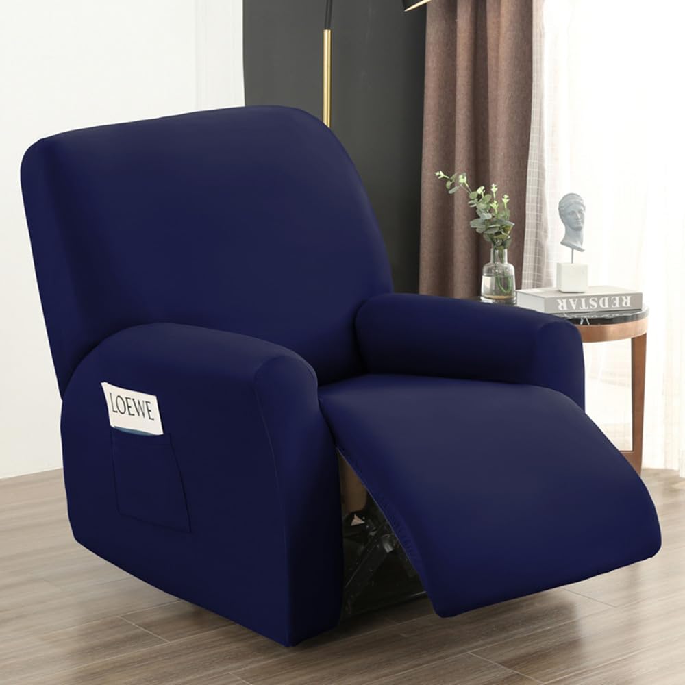 Couvre canapé inclinable imperméable bleu nuit 4 places