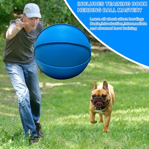 herding ball for dogs 18 inch dual layered herding dog ball set for australian shepherd cattle collie for dog agility equipment- free training book