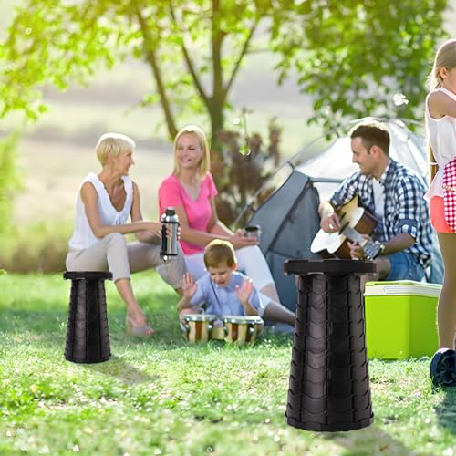 Image of Doseno Upgraded Foldable Stool Thickened, Portable Collapsible Stool Retractable Stool for Fishing, Hiking Tours, BBQ, Parties, Outdoor Activities
