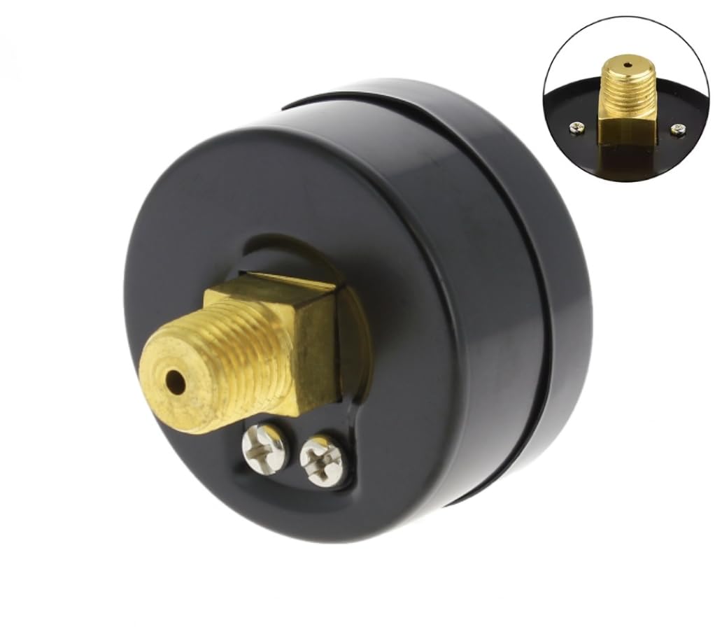 Manomètre de Filtre Piscine 0-3 Bar / 45 PSI, Raccord Laiton 1/4" NPT connexion axial, Cadran 2", Pour Filtre à Sable – Avec Téflon et Adaptateur 1/8"