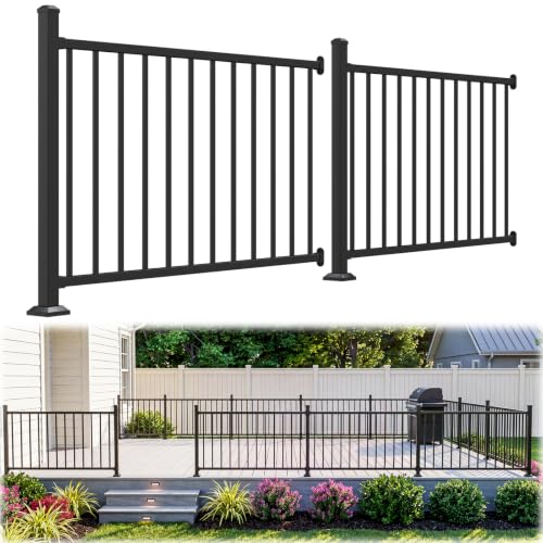 Guwezoy 36 in. H x 10 ft. W Modular Aluminum Deck Railing Kits with Post