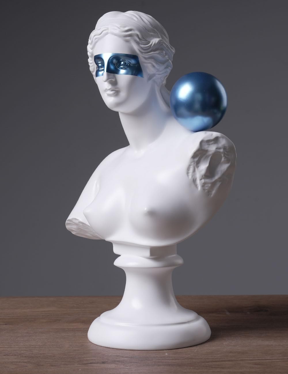 Griechische Büste Skulptur Statue Abstrakte Figur Moderne Deko Kunst Geschenk für Wohnzimmer Schlafzimmer Tisch Resin Weiß 35cm