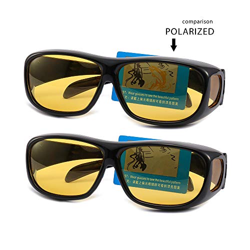 Night Vision Driving Glasses Wrap Around Anti Glare Sunglasses with Polarized Lens for Man and Women (yellow lens)4