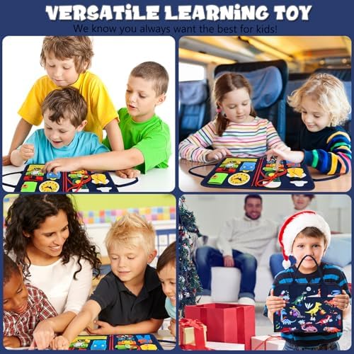 Busy Board for 3 4 5Years Old - Sensory Activities, Fine Motor Skills, Preschool Learning Activities, Toddler Travel Toy for Plane Car, Gift for Boys Girls 6 51E9RIQBBQL. AC