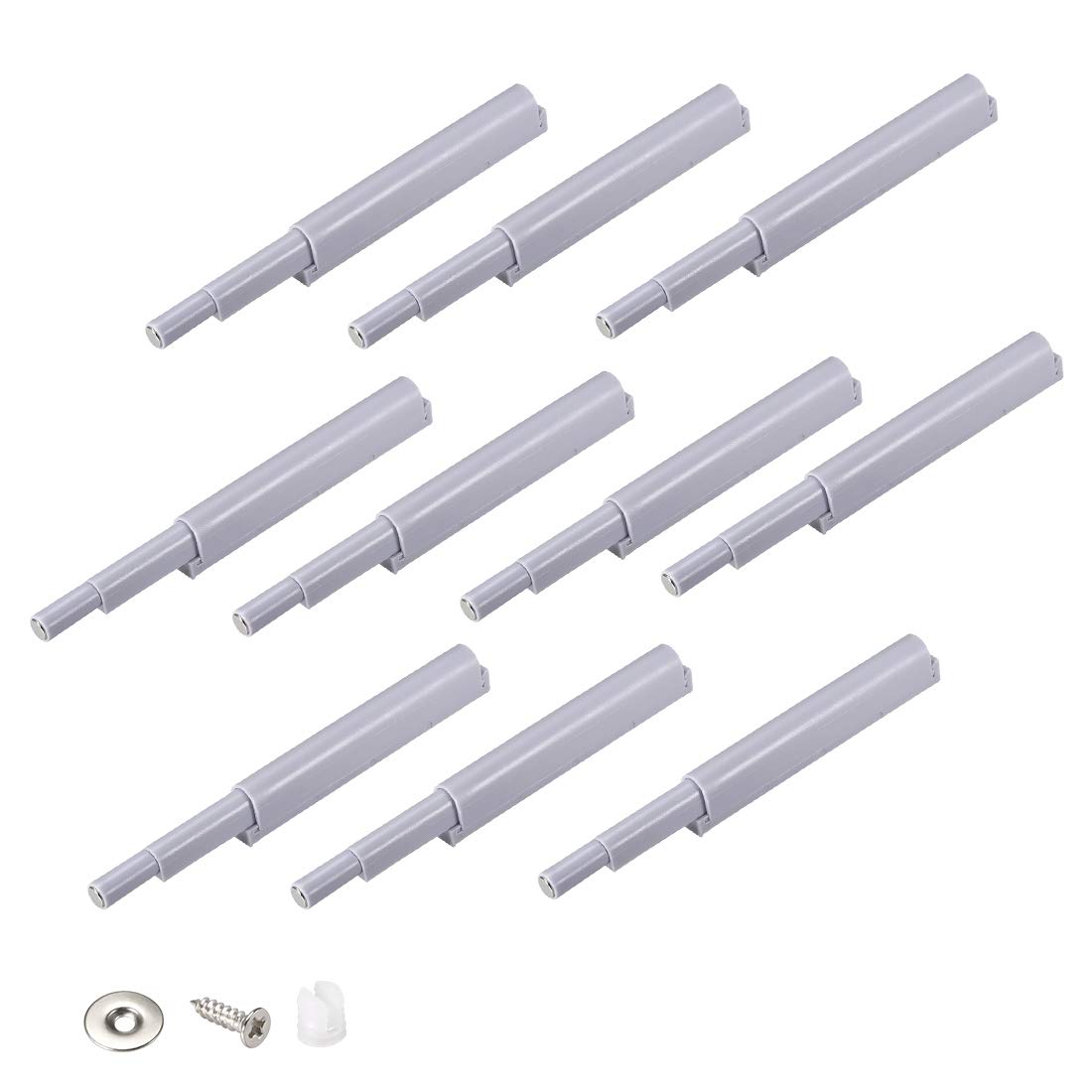 uxcell Magnetic Touch Catch Latch Push To Open System Damper Buffer for Cabinet Door Cupboard Gray 10 Sets