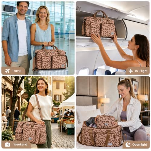Image of FIORETTO Women's Gym Duffle Bag with Shoes Compartment, 30L Capacity, Ideal for Travel, Gym, Sports, Duffel, Weekender