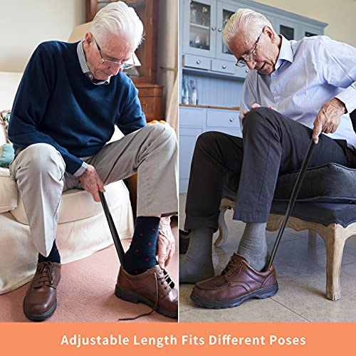 Knie Hüft-Op Reha Sets, 6 Stück Anziehhilfen einschließlich 80 cm-Faltbare Greifer, Schuhlöffel, Anziehhilfen-Stock, Sockenanziehhilfe, Beinhebergurt, Badeschwamm