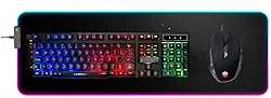 Kit Teclado Semi-mecânico + Mouse Gamer 3200 Dpi + Mouse Pad RGB