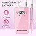 Professional Electric Nail Drill File:COSYGLOW Glitter Portable Cordless E-File Nail Drill Kit with 11 Drill Bits,30000 RPM Rechargeable Nail Drills Machine for Acrylic Nails Gel Polishing (Pink)