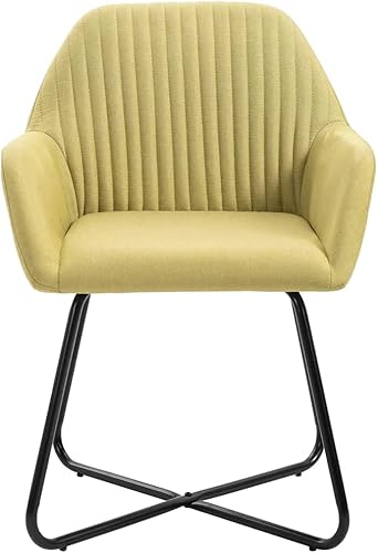 Miniatura 4 de 【Durable and Classic】 Dining Table Sofa Armchair Elegant Support Modern Upholstered Living Room Bedroom Lounge Chair Dining Chairs 2 pcs Green Fabric
