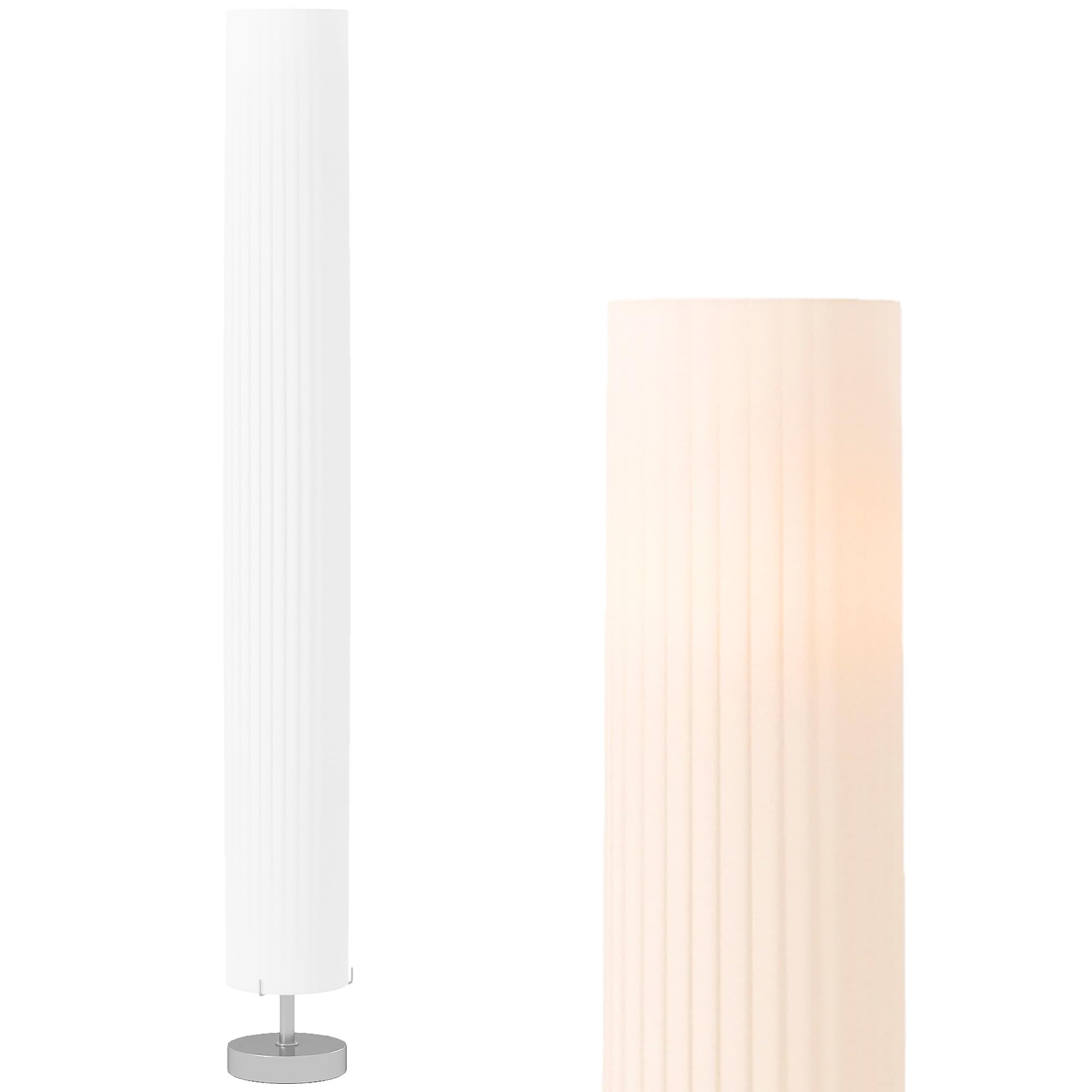 HOMCOM Lampada da terra soggiorno paralume poliestere, 2x E27 | Lampada da terra con interruttore a pedale, base in acciaio, lampada a stelo per camera da letto, ufficio.