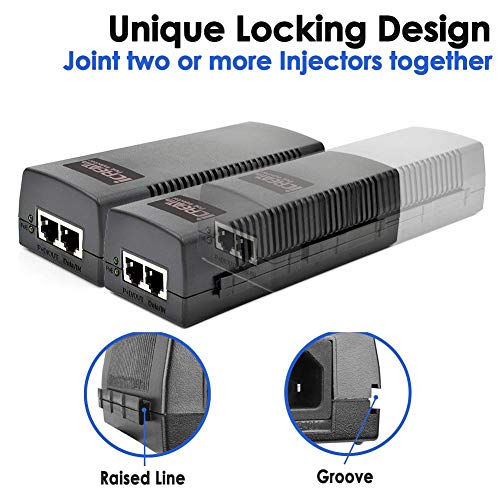 Icreatin Gigabit Ultra Poe+ Injector Adapter W/ 60W Power Over Ethernet For 802.3Af /At/ Ultra Poe Devices, Pse-480125G #TOP4