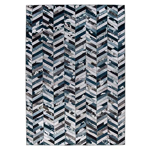 Flair Rugs Dakota Jesse - Alfombra de Piel sintética, 120 x 170 cm, Color Azul y Gris Cover