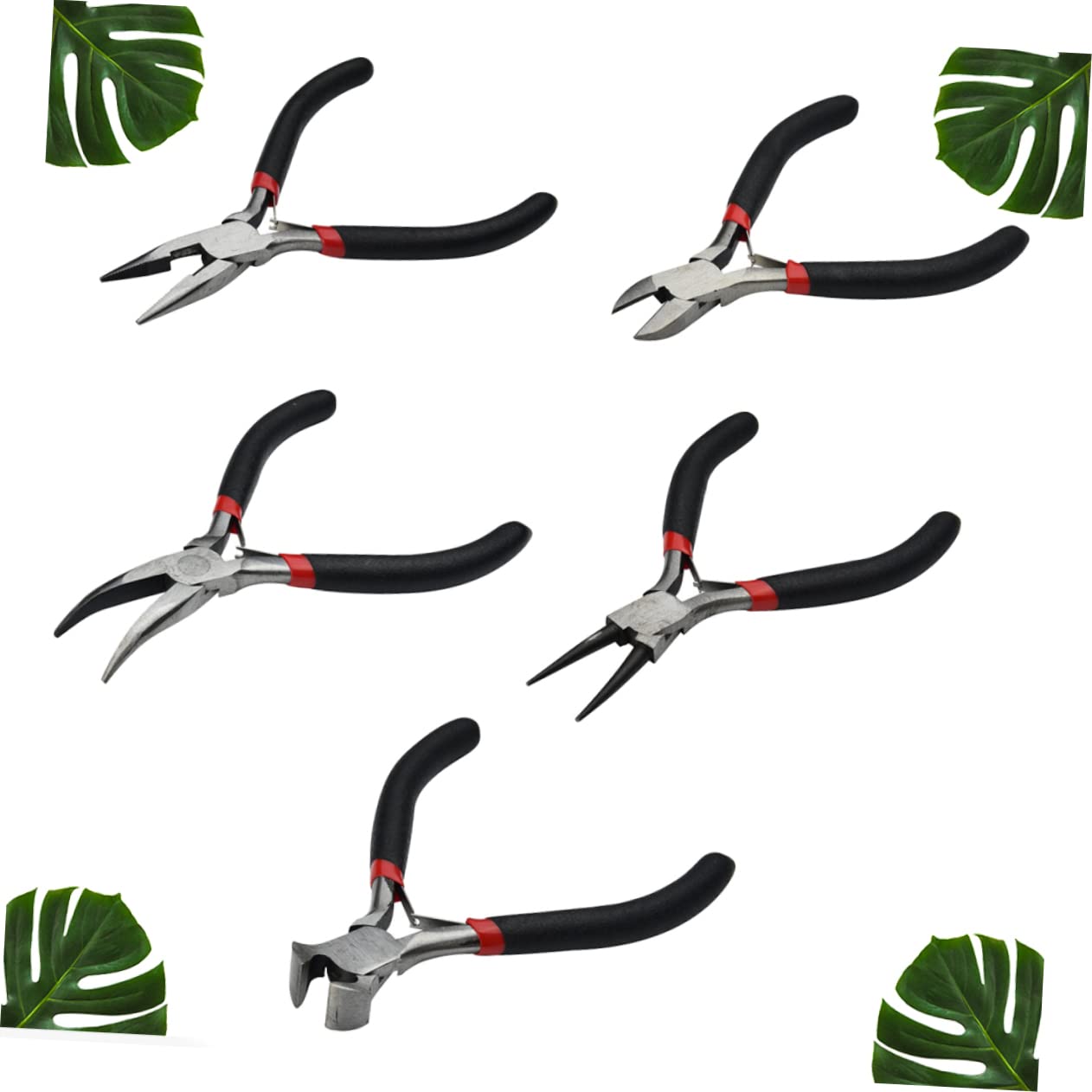 Kleiner Schmuckzange Leichter Griff 5 Stück-pack aus Metall Ergonomisches Design für Selbstgemacht Bastelarbeiten Perlenarbeiten und Reparaturen im Laden