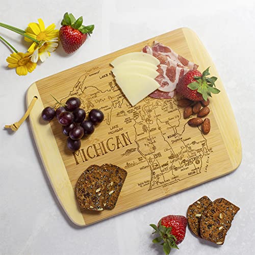 Image of Totally Bamboo A Slice of Life Michigan Engraved Map Cutting Board