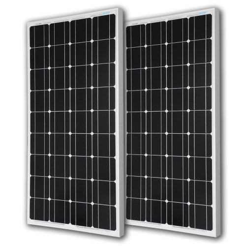 Renogy 2 Pieces 100W Monocrystalline Photovoltaic PV Solar Panel Module, 12V Battery Charging